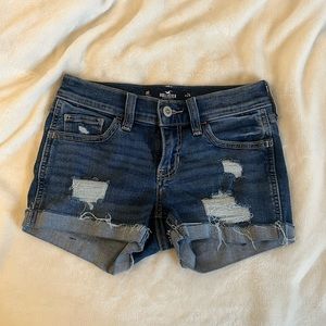hollister distressed low rise jean shorts